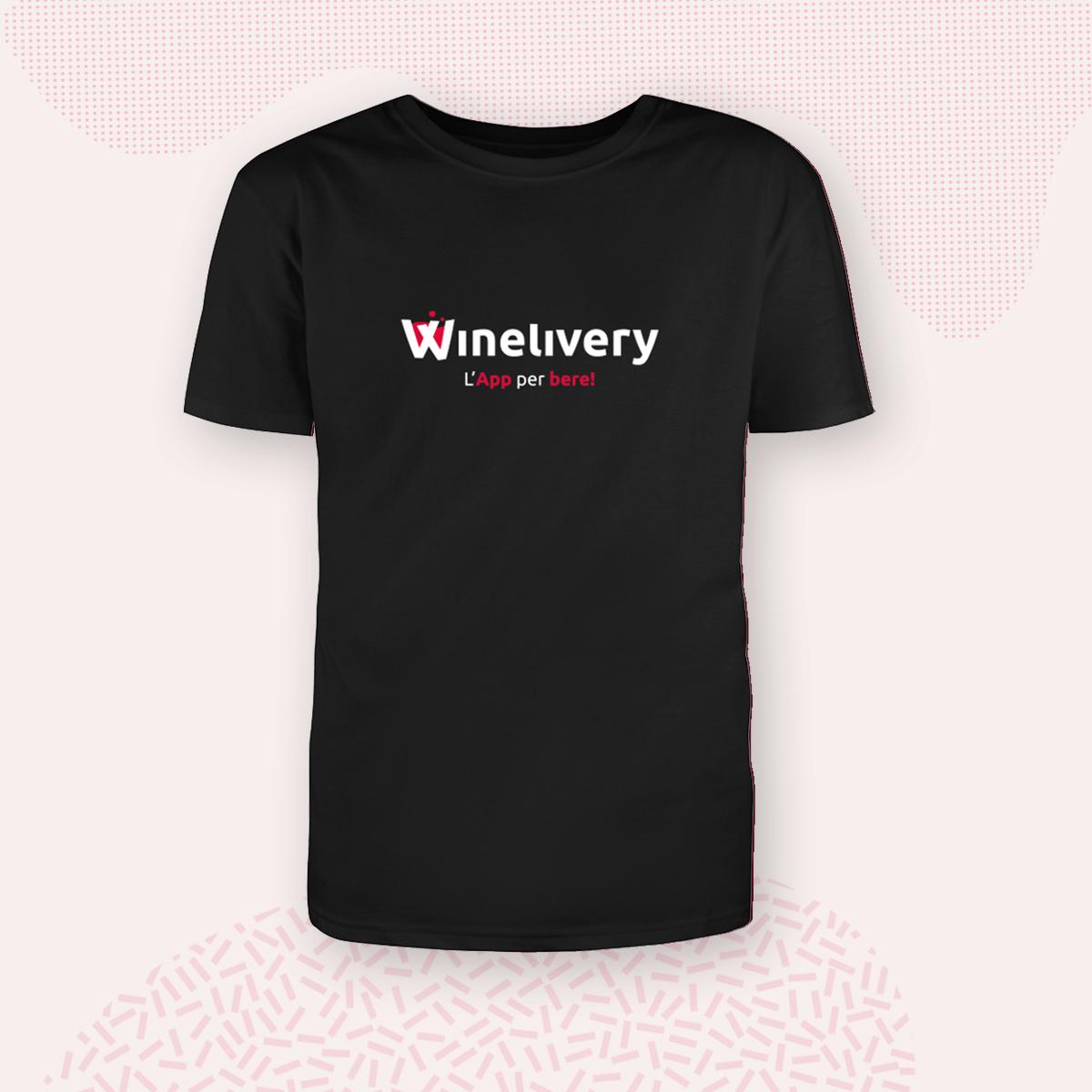 Winelivery schwarzes T-shirt