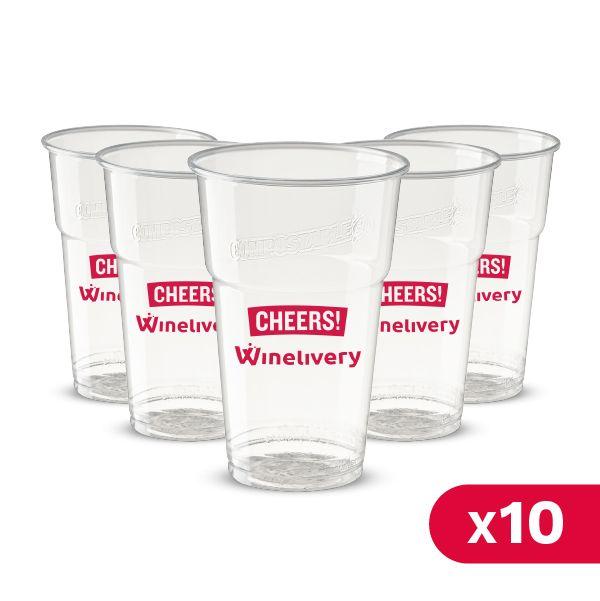 Bicchieri in plastica biodegradabile brandizzati WL 30cl - set da 10