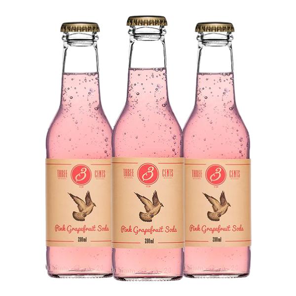 Drei Cents Pink Grapefruit Soda (20 cl) 3 Stück