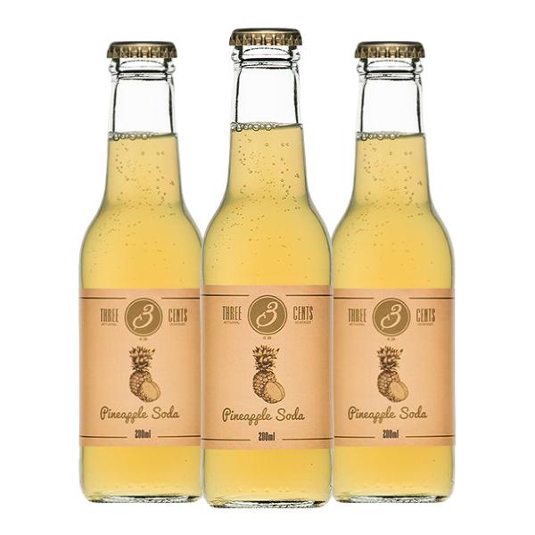 Three Cents Ananas Soda (20 cl) 3 Stück