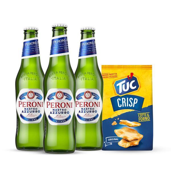 Aperitif-Set - Peroni Nastro Azzurro und Tuc Crisp Original