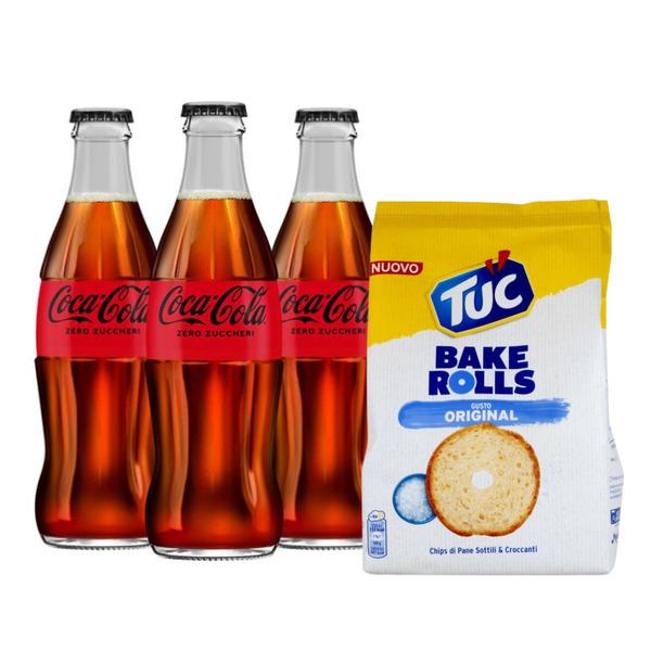 Aperitif-Set - Coca-Cola Zero Sugar und Tuc Bake Rolls Original